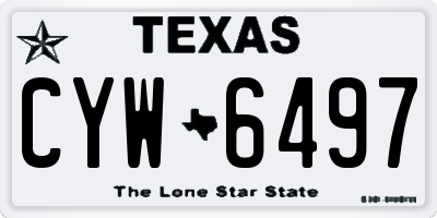 TX license plate CYW6497