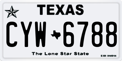 TX license plate CYW6788