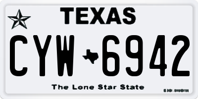TX license plate CYW6942