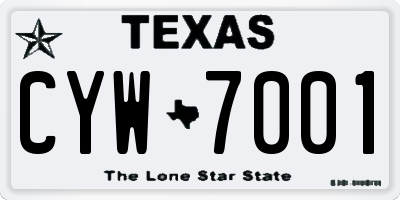 TX license plate CYW7001