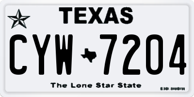 TX license plate CYW7204