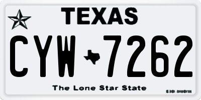 TX license plate CYW7262