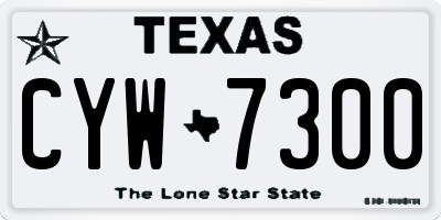 TX license plate CYW7300