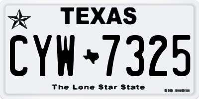 TX license plate CYW7325