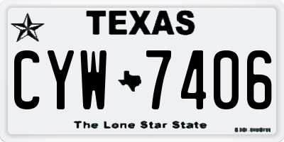 TX license plate CYW7406