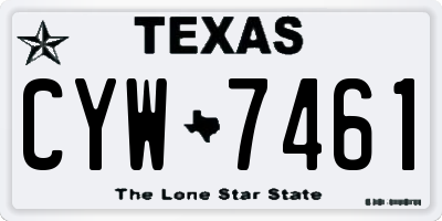 TX license plate CYW7461