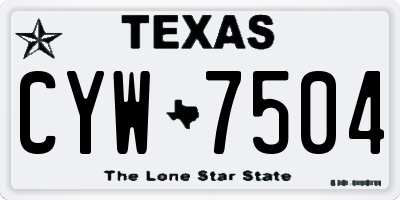 TX license plate CYW7504
