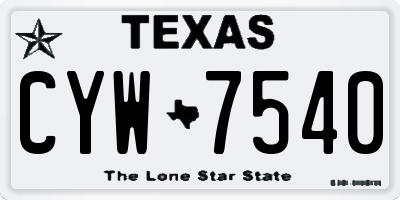 TX license plate CYW7540