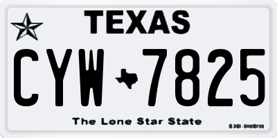TX license plate CYW7825