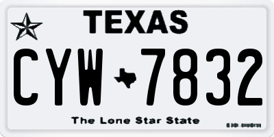 TX license plate CYW7832
