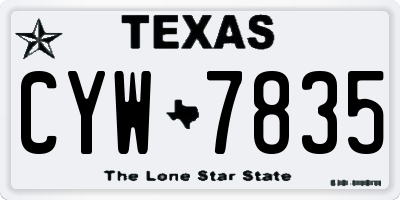 TX license plate CYW7835