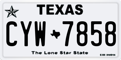TX license plate CYW7858