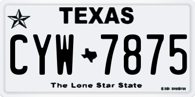 TX license plate CYW7875
