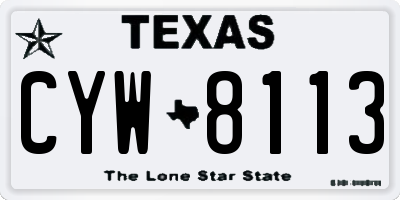 TX license plate CYW8113