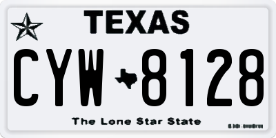 TX license plate CYW8128
