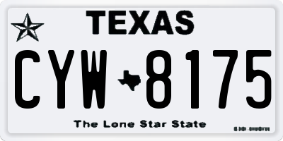TX license plate CYW8175