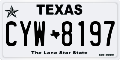 TX license plate CYW8197