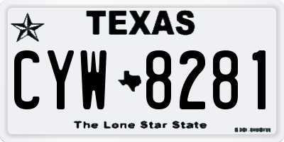 TX license plate CYW8281