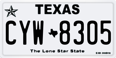 TX license plate CYW8305