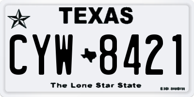 TX license plate CYW8421