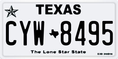 TX license plate CYW8495