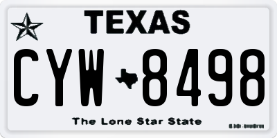 TX license plate CYW8498