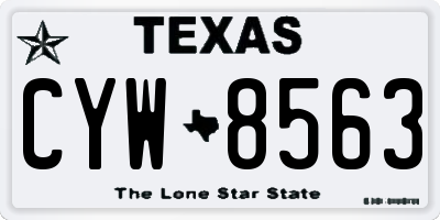 TX license plate CYW8563