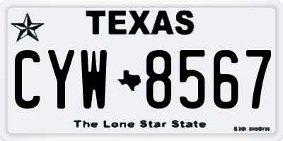 TX license plate CYW8567