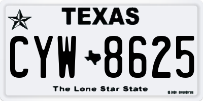 TX license plate CYW8625