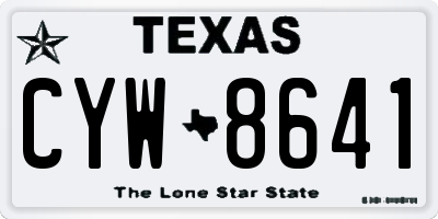TX license plate CYW8641