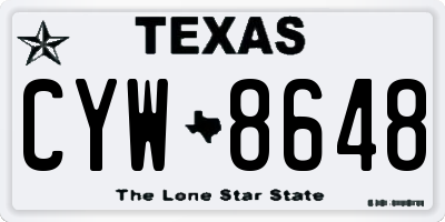 TX license plate CYW8648