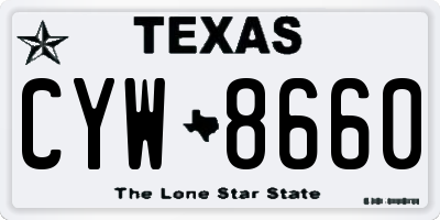 TX license plate CYW8660