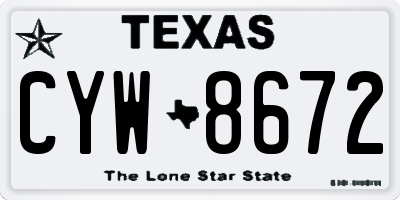 TX license plate CYW8672