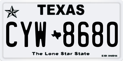 TX license plate CYW8680