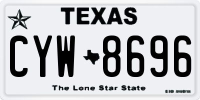 TX license plate CYW8696