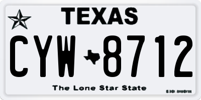 TX license plate CYW8712