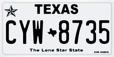 TX license plate CYW8735