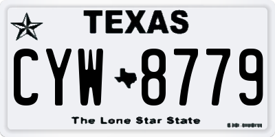 TX license plate CYW8779
