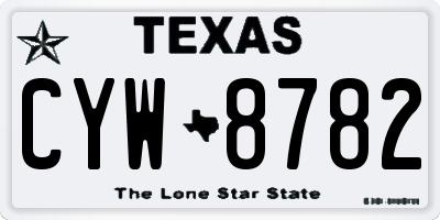 TX license plate CYW8782