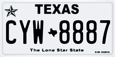 TX license plate CYW8887