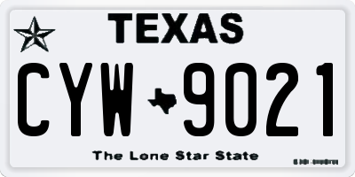 TX license plate CYW9021