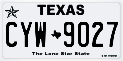 TX license plate CYW9027