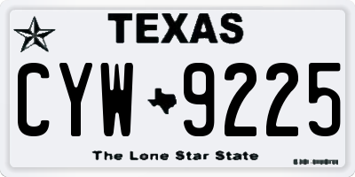 TX license plate CYW9225