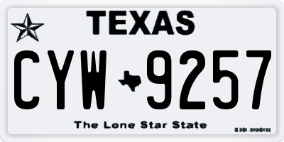 TX license plate CYW9257
