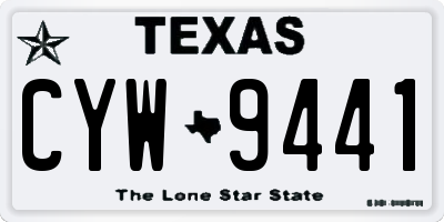 TX license plate CYW9441