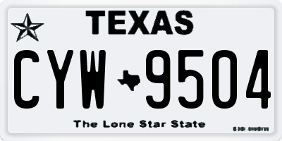 TX license plate CYW9504