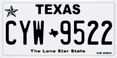 TX license plate CYW9522
