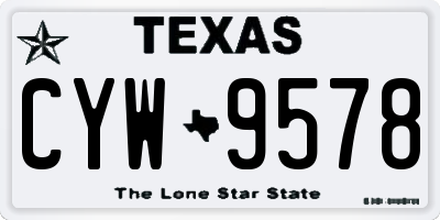 TX license plate CYW9578