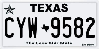 TX license plate CYW9582