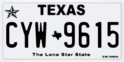 TX license plate CYW9615